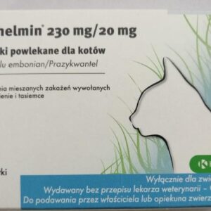 Anthelmin 230 mg/20 mg 2 tabletki powlekane dla kotów odrobaczanie