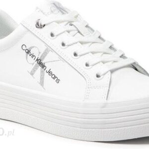 Calvin Klein Jeans Sneakersy Vulcanized Flatform Sneaker Mono YW0YW00601 Biały