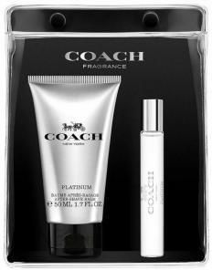Coach Platinum Zestaw Woda Perfumowana Spray 7.5Ml + Balsam Po Goleniu 50Ml + Kosmetyczka