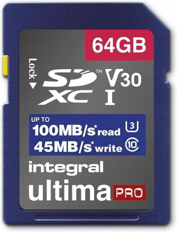 Integral High Speed SDXC 64GB V30 UHS-I U3