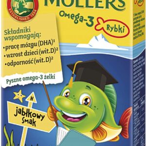 MOLLERS Omega-3 Rybki - żelowe rybki o smaku jabłkowym