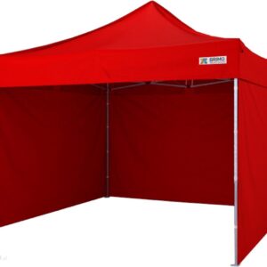 Namiot składany 3x3m - plus 3 ściany - Czerwony