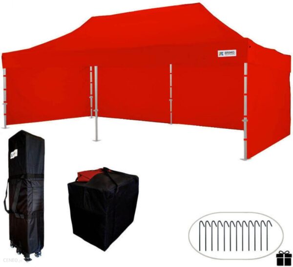 Namiot weselny 4x8m - plus 3 ściany - Czerwony