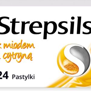 Strepsils z miodem i cytryną na ból gardła 24 pastylki