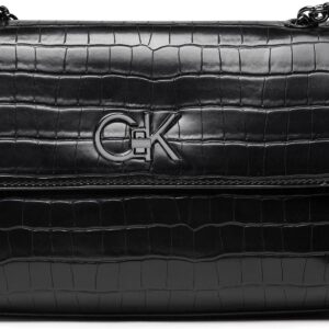 Torebka CALVIN KLEIN - Re-Lock Ew Conv Xbody Croc Pu K60K608877 Black