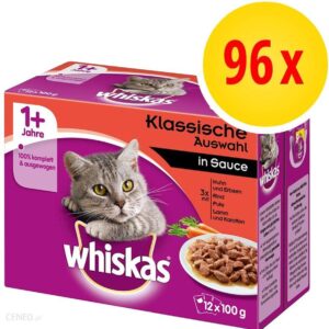 Whiskas Zestaw Mieszany 1+ Saszetki Wybór Dań Drobiowych W Galarecie 96x100g