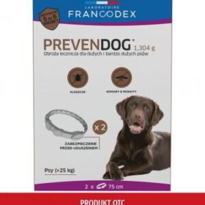 Zolux Francodex Obroża Biobójcza Prevendog 75cm Dla Dużych I Bardzo Psów Pow. 25 Kg 2 Szt.